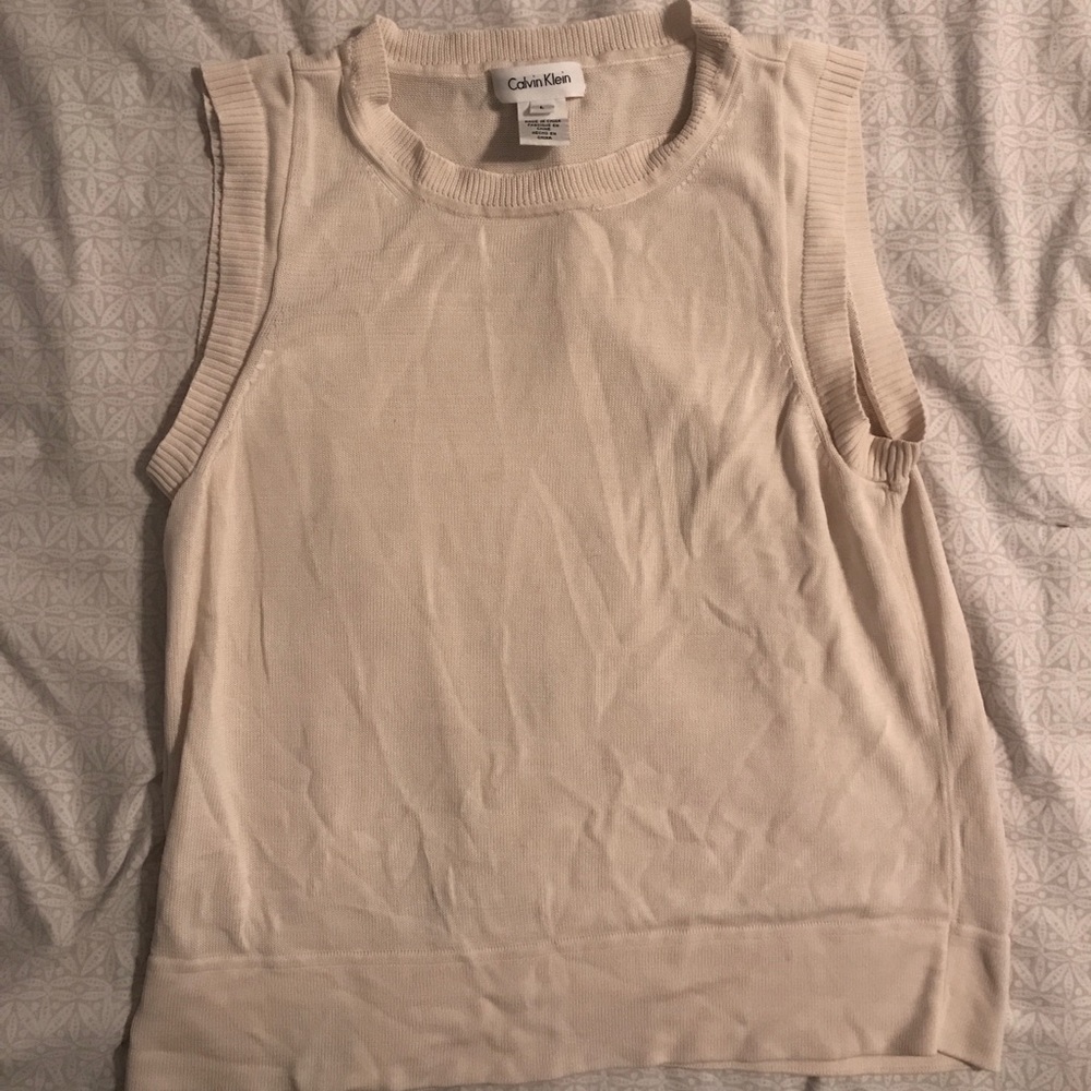 Calvin Klein Sweater Tank 100% Silk